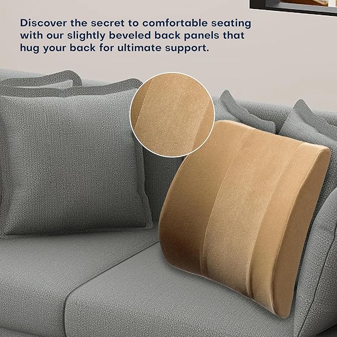 Bucket Seat Thick Foam Lumbar Support Cushion: Orthopedic Relief for Car Seats & Chairs-Gray
