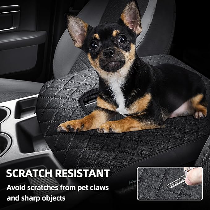 Center Console Cover Fit for Chevy Silverado 2019-2025 Jump Seat Console, Car Armrest Seat Box Cover (ONLY for Split Bench Jump Seat Console)