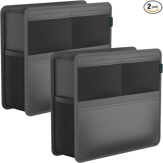 FLORICH 2 Pack Car Seat Organizer & Trash Can 2-in-1, Hanging Backseat Storage with 2 Strap Installation for SUV Truck Sedan