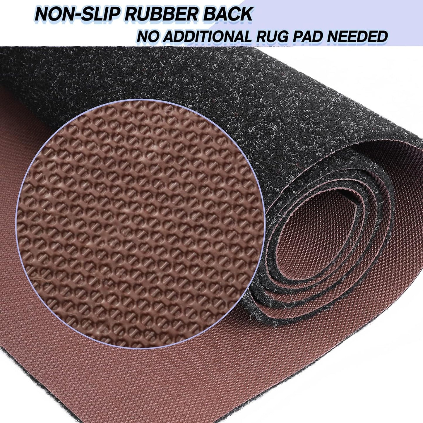 Custom Size Backed Non-Slip Area Rugs Runner, Easy Clean, Waterproof Runner Rugs for Hallway Entryway, Kitchen, Laundry, 2FT x 73FT, Black