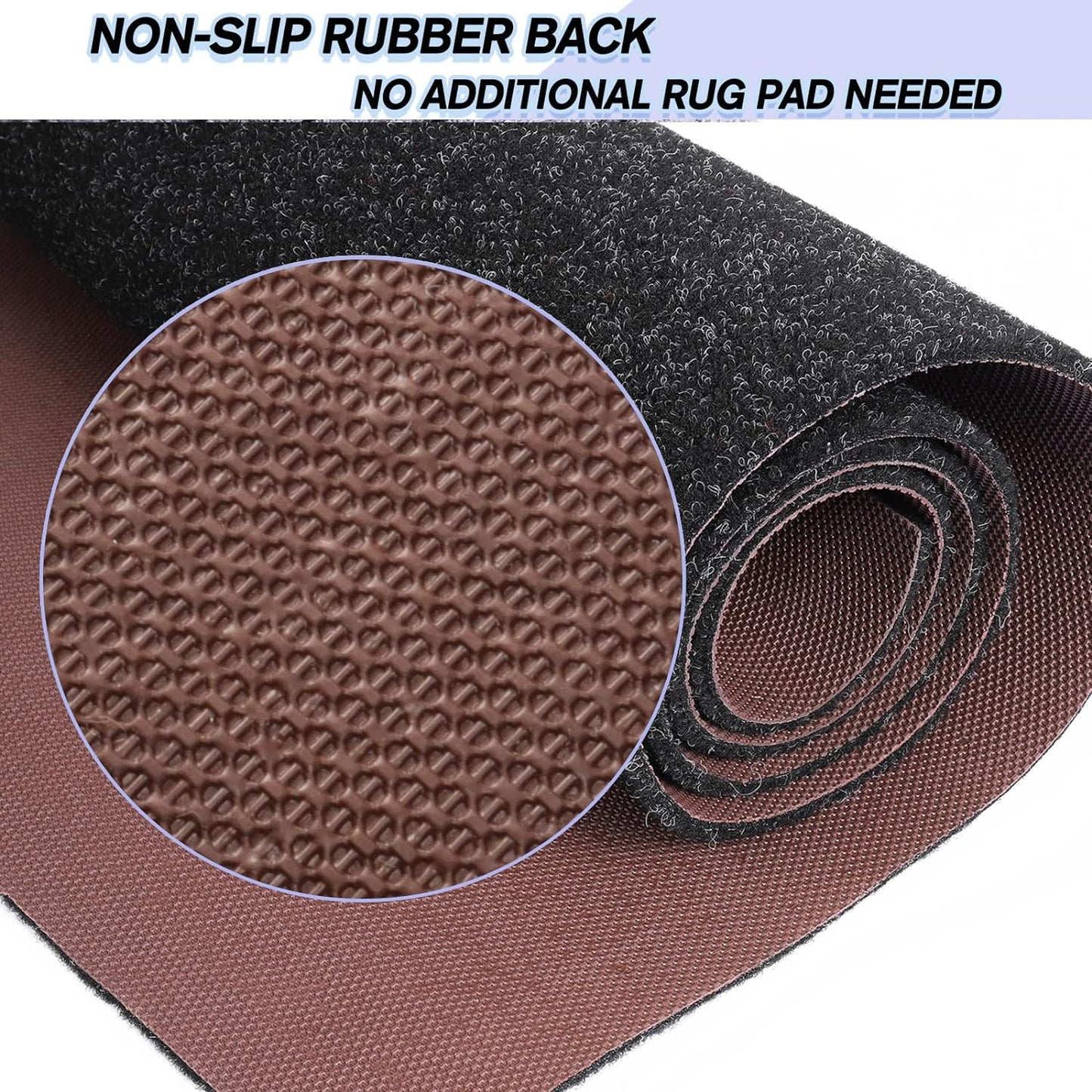 Custom Size Backed Non-Slip Area Rugs Runner, Easy Clean, Waterproof Runner Rugs for Hallway Entryway, Kitchen, Laundry, 3FT x 57FT, Black