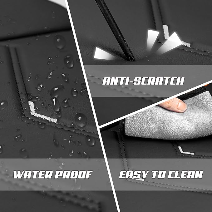 Car Seat Covers Fit for Toyota rav4 2000-2026, Stylish Sport Seat Covers, Waterproof Wear-Resistant Premium Nappa Leather Car Seat Cover.(Full Set with Pillow/Black White)