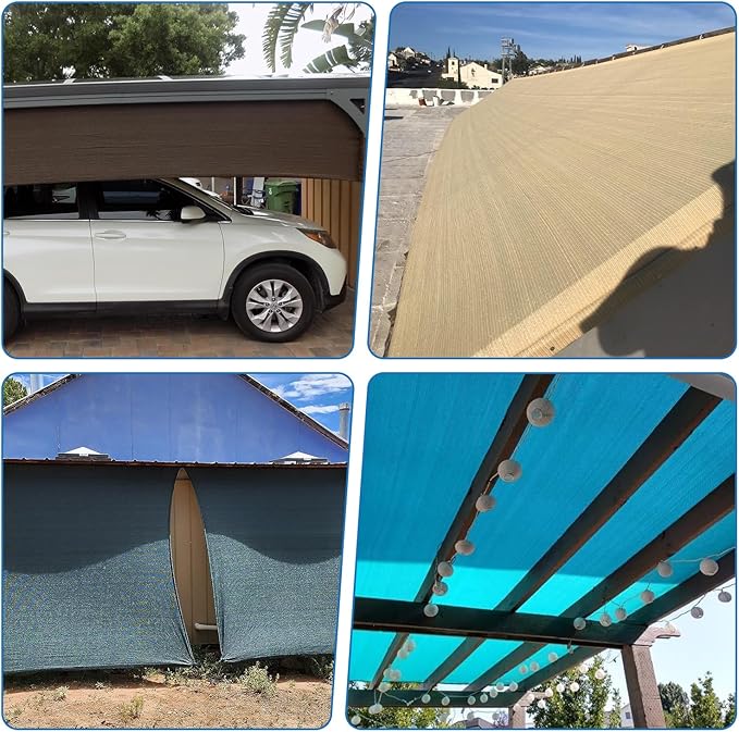 TANG Sun Shade Fabric Roll 8'x94' Shade Cloth for Garden Brown HDPE Mesh Shading Pergola Cover Replacement Canopy, 95% Blockage Sunshades for Outdoor Patio Backyard Plant