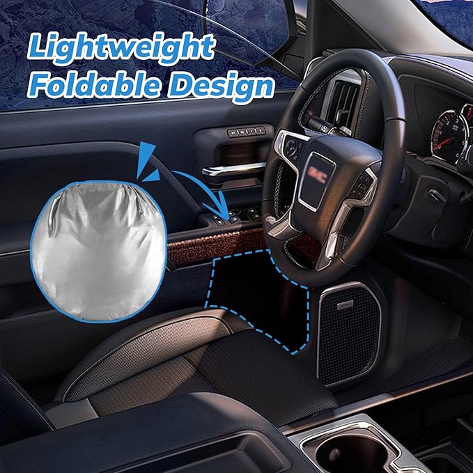 Windshield Sun Shade New American Eagle Flag USA Patriotic Design - Folding Car Front Window Sunshade for Cars SUV Trucks, Max UV Blocking and Keep The Vehicle Cool(64"x33.5")
