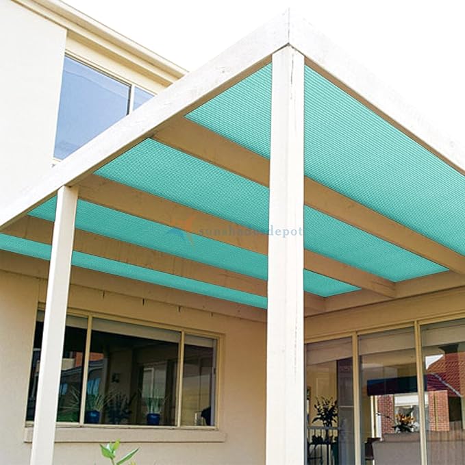 TANG Sun Shade Fabric Roll 8'x50' Shade Cloth for Garden Turquoise Green HDPE Mesh Shading Pergola Cover Replacement Canopy, 95% Blockage Sunshades for Outdoor Patio Backyard Plant