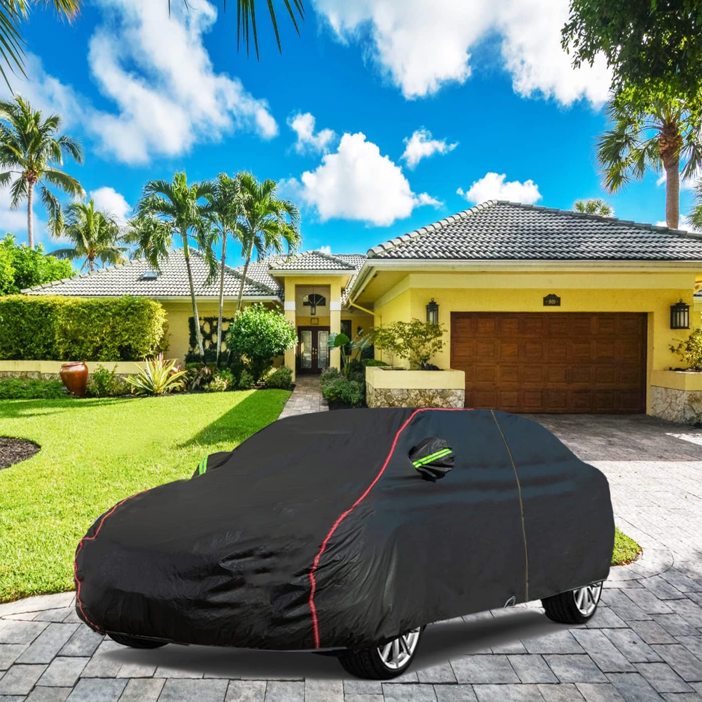 Breathable New Material, Waterproof Car Cover, Locks and Zipper Doors, Sunscreen Waterproof UV Prevention Snowproof Wind and Windproof,Suitable for Indoor Outdoor,for Sedan (178" to 189") B2