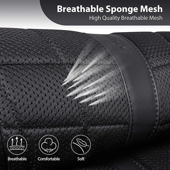 CAR PASS 3D Foam Mesh Back Car Seat Covers,Breathable Leather Rear Seat Cover Anti Slip Universal Fit for Most Cars SUVs Vans Small Trucks 95% Automotive Bench seat, Armrest Compatible,All Black