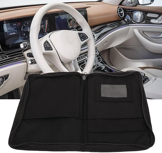 Car Compartment Organizer 6 Pockets Zippered Design Multifunctional Vehicle Document Box Organizer Universal for Car