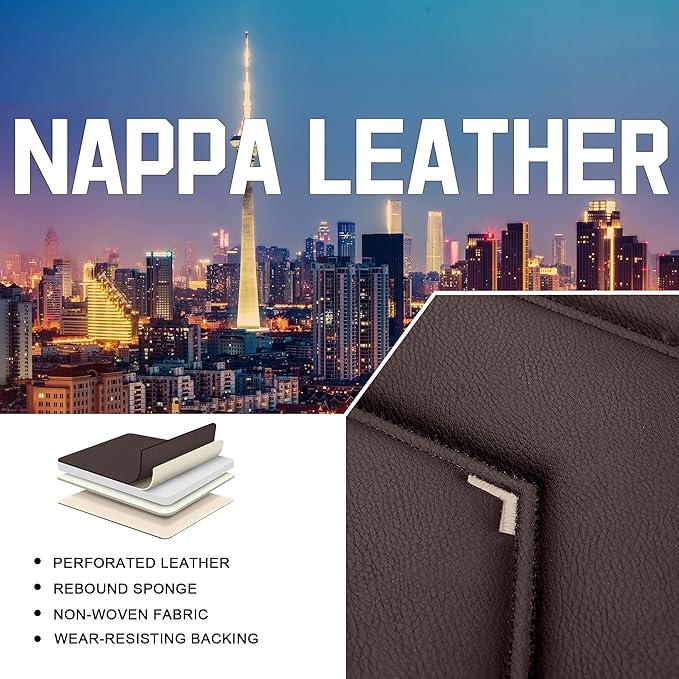 CTDS Car Seat Covers for Nissan Altima 2001-2026, Stylish Sport Seat Cover, Premium Nappa Leather Car Seat Cover. Automobile Seat Covers Sets.(Luxury 2 Seats/Coffee Color)
