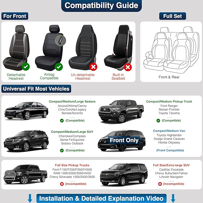 OASIS AUTO Car Seat Covers Front Seats Premium Waterproof Faux Leather Cushion Universal Accessories Fit SUV Truck Sedan Automotive Vehicle Auto Interior Protector (OS-001 Burgundy)