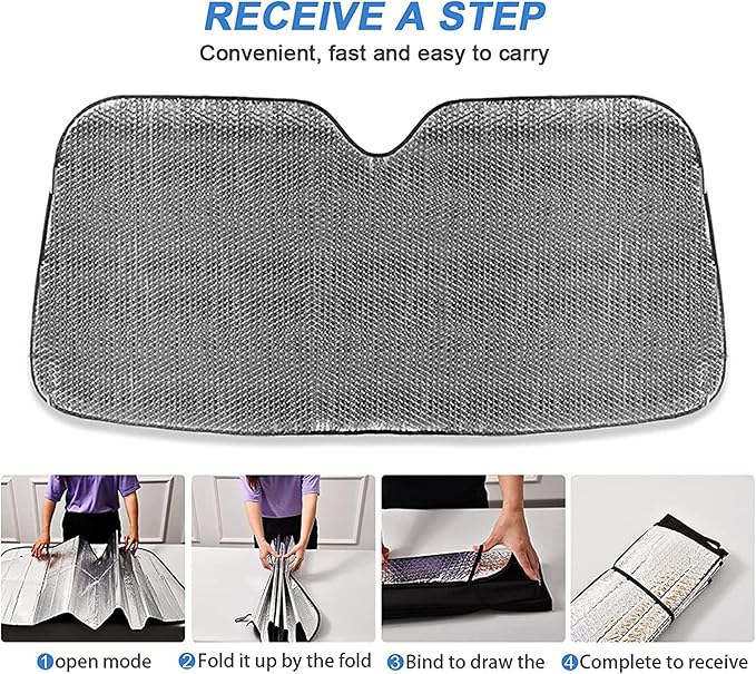 xigua Wolf Car Windshield Sunshade Foldable Front Window Sun Visor Protector for Car,SUV,Truck - Keep Vehicle Cool,55 x 27.6 Inch