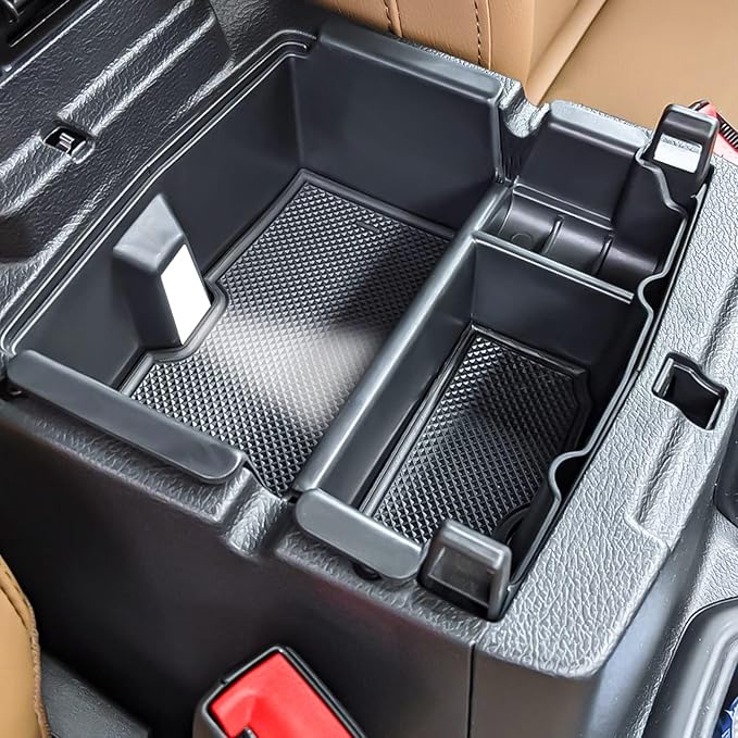 TACOBRO Center Console Organizer Compatible with Jeep Wrangler JL & JLU 2018 2019-2024 2025 2026 Accessories, Gladiator JT Truck 2020 2021 2022 2023-2026 Insert Tray Armrest Storage Box, Black