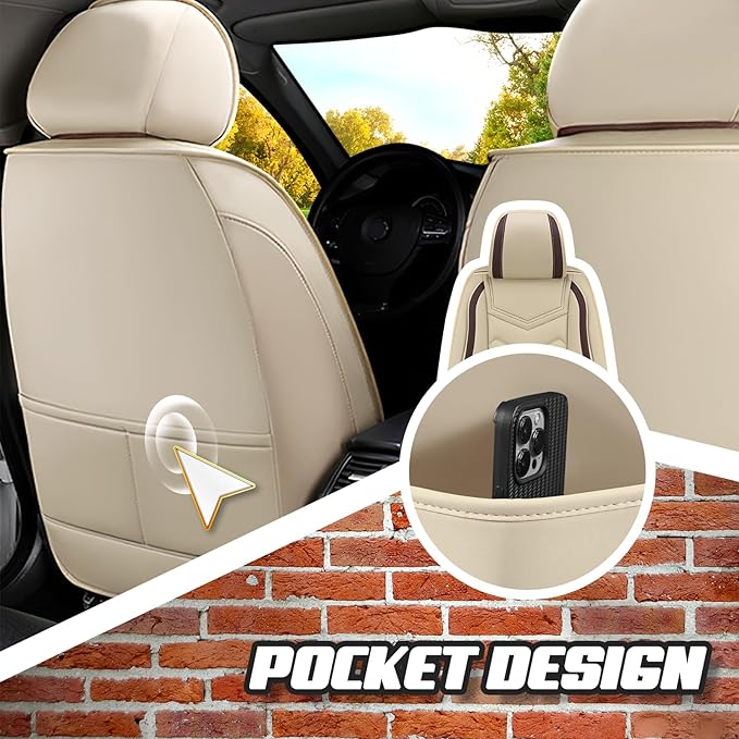 Car Seat Covers for Mercedes-Benz S-Class 2005-2026, Premium Nappa Leather Car Seat Cover, Stylish Sport Seat Covers， Automobile Seat Cover Sets.(Luxury 5 Seats/Beige)