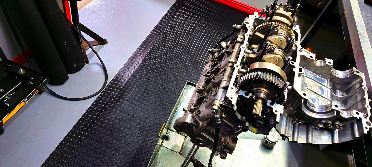 Rhino Mats, American Classic Diamond Anti-Fatigue Mats, Industrial Ergonomic Comfort Standing Mat for Work, Home, Garage, Office, Kitchen or Anywhere (Black 9/16" Thick, 2 FT. x 11 FT.)