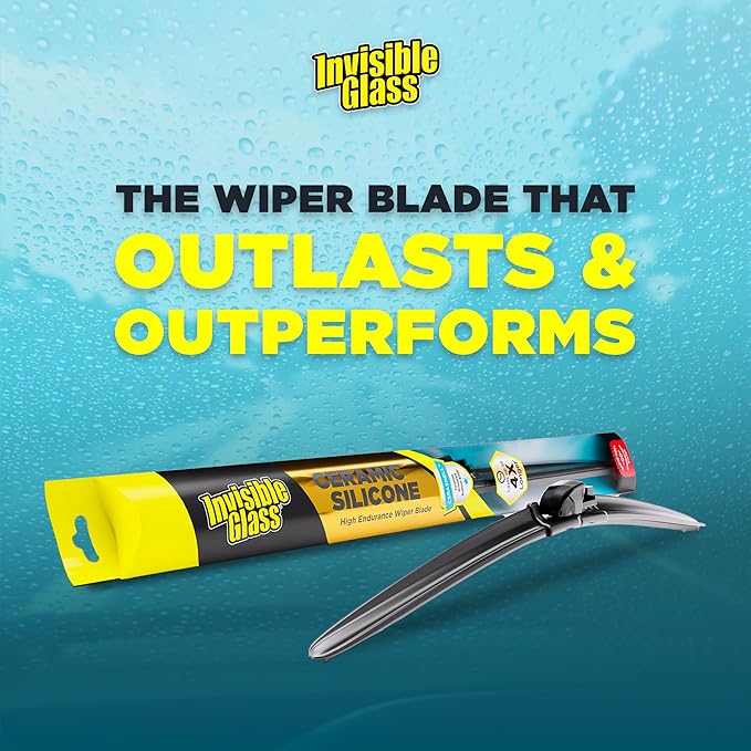 Invisible Glass CSB17 Ceramic Silicone 17" Premium All-Season Windshield Wiper Blade – Automotive Replacement Beam Blade with HydroGuard Water Repellent Coating for Quiet, Streak-Free Performance