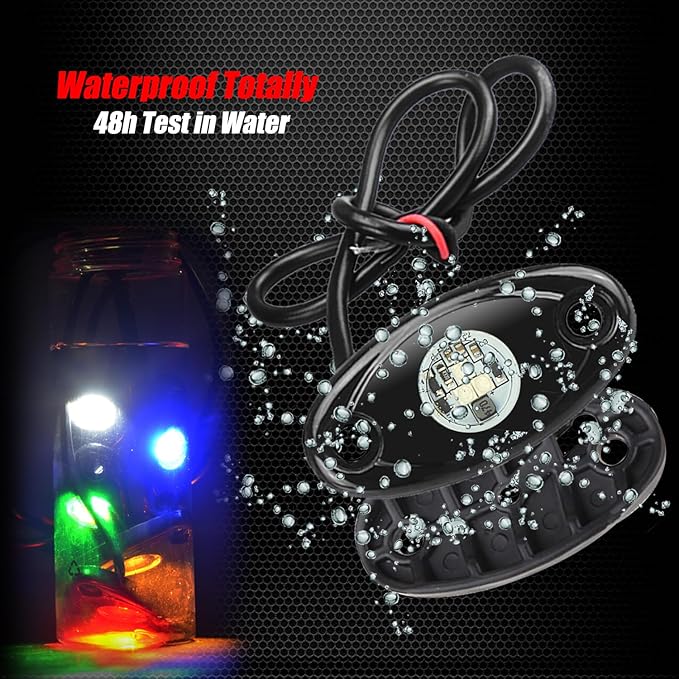 4 Pods LED Rock Lights, Ampper Waterproof LED Neon Underglow Light for Car Truck ATV UTV SUV Offroad Boat Underbody Glow Trail Rig Lamp (Blue)
