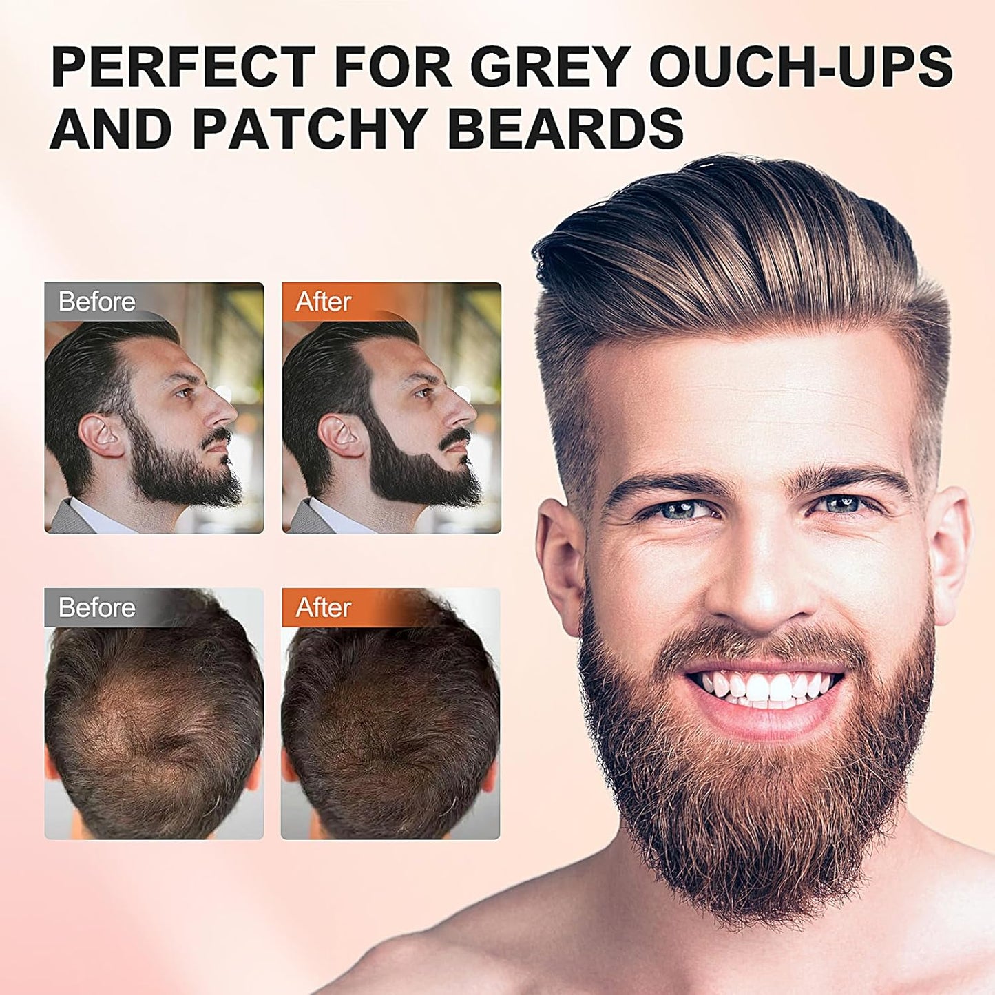 Root Touch Up Hair Color,Instantly Root Cover Up Hairline Shadow Powder,Thinning Hair for Women Eyebrows, Gray Hair Coverage Touch Up Hair Powder For Men Beard Line,Bald Spots (White)
