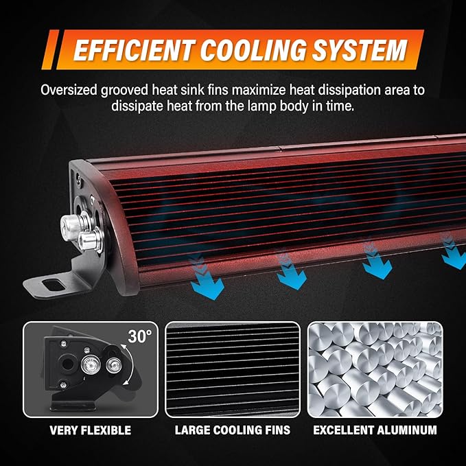 Willpower 54 inch LED Light Bar Single Row Dual Color 300W Off Road Light Bar White Amber Combo LED Work Light Truck UTV 4x4 Cars SUVs ATVs Boats Fog Driving Light with Wiring Harness kit