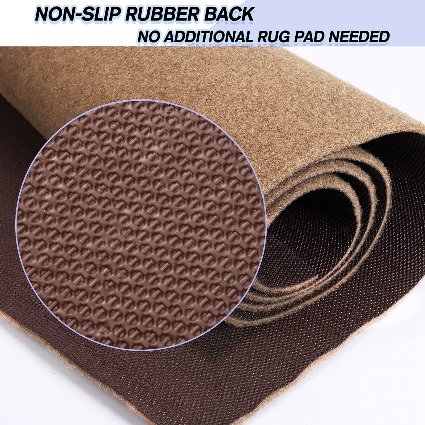 Custom Size Backed Non-Slip Area Rugs Runner, Easy Clean, Waterproof Runner Rugs for Hallway Entryway, Kitchen, Laundry, 3FT x 41FT, Beige