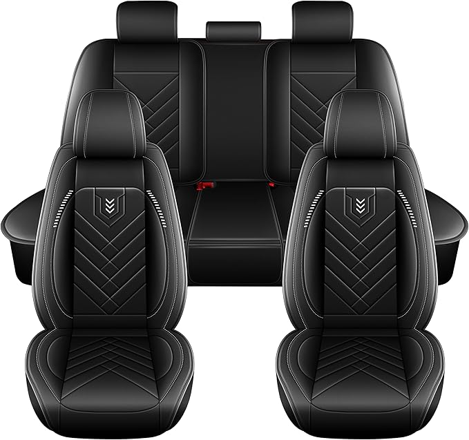 AOMSAZTO Car Seat Cover for Chevrolet Chevy Blazer 2019-2025 2026 Full Set, Leather Car Seat Protector Waterproof, Non Slip Car Seat Cushion, Interior Seat Covers Automotive Accessories - Black