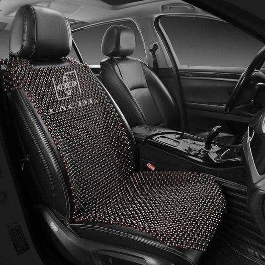 LACDL Beaded Car Seat Covers for Cars, Cooling Bead Seat Cover for Trucks & SUVs - Auto Ventilated Seat Cooler Pad, Natural Wood Breathable Beads - Sweat Protector for Summer, Dark Red
