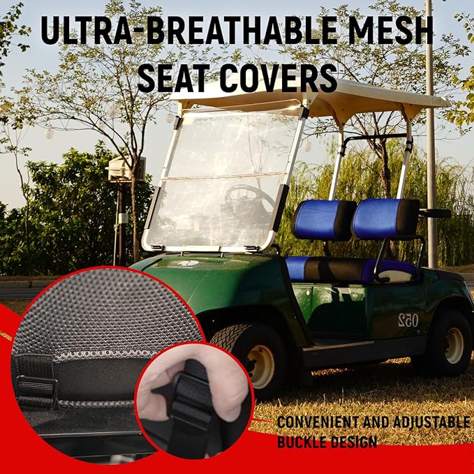 Golf Cart Front Seat Covers for Yamaha G2 G8 G9 G11 G14 G16 G19 G20 G21 G22, Durable Polyester Fabric Yamaha Golf Cart Seat Covers, Breathable Washable