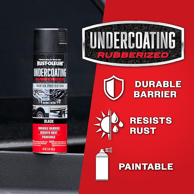 Rust-Oleum 248657 Rubberized Undercoating Spray, 15 oz, Black