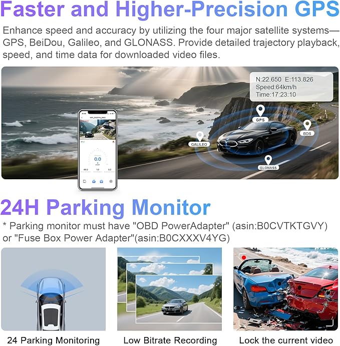 4K Front & 2K Rear 2 Channel HDR Dash Cam, Dual STARVIS 2 IMX678 IMX675, Custom Fit for Toyota Highlander & Hybrid Gen4 UX70 2020-2026 (Model A), XLE XSE Limited etc, 5GHz WiFi, GPS, 128GB Card