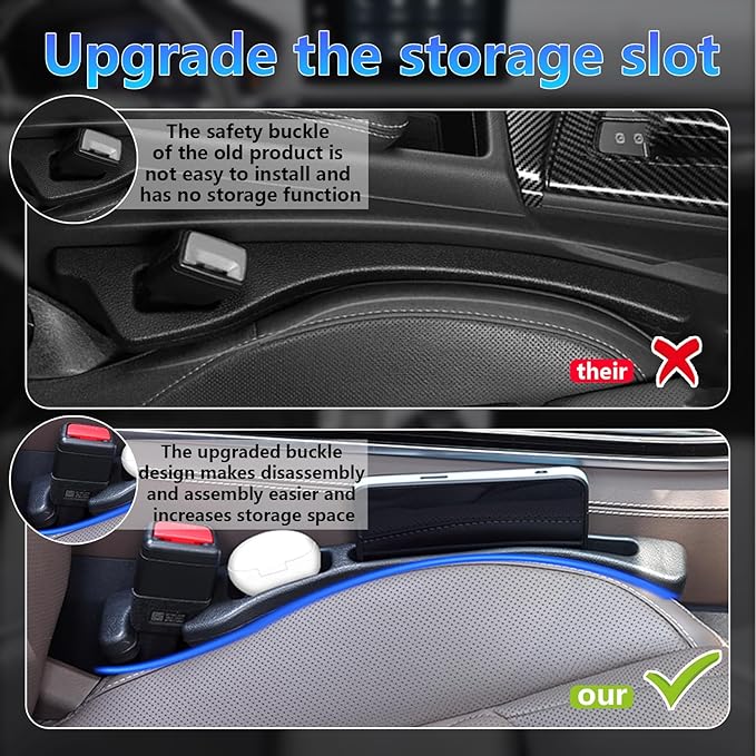 【Compatible with Toyota Highlander】 Seat Gap Filler,No Drop Seat Guard Compatible with Toyota Highlander.Drop Seat Guards for Cars(2Pcs),Emergency Keychain Car Escape Tool(2Pcs)