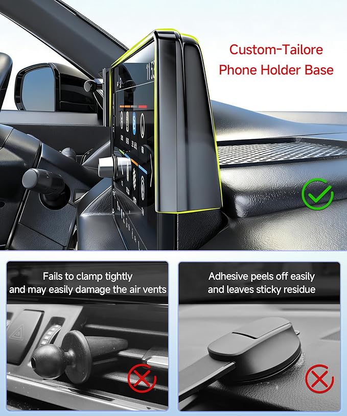 Qi2.2 Max 25W Fast Wireless Car Charger Phone Holder for 2021-2026 Nissan Rogue/2020-2025 Sentra/2019-2025 Altima 8-Inch Screen, Magnetic Phone Mount Compatible with MagSafe