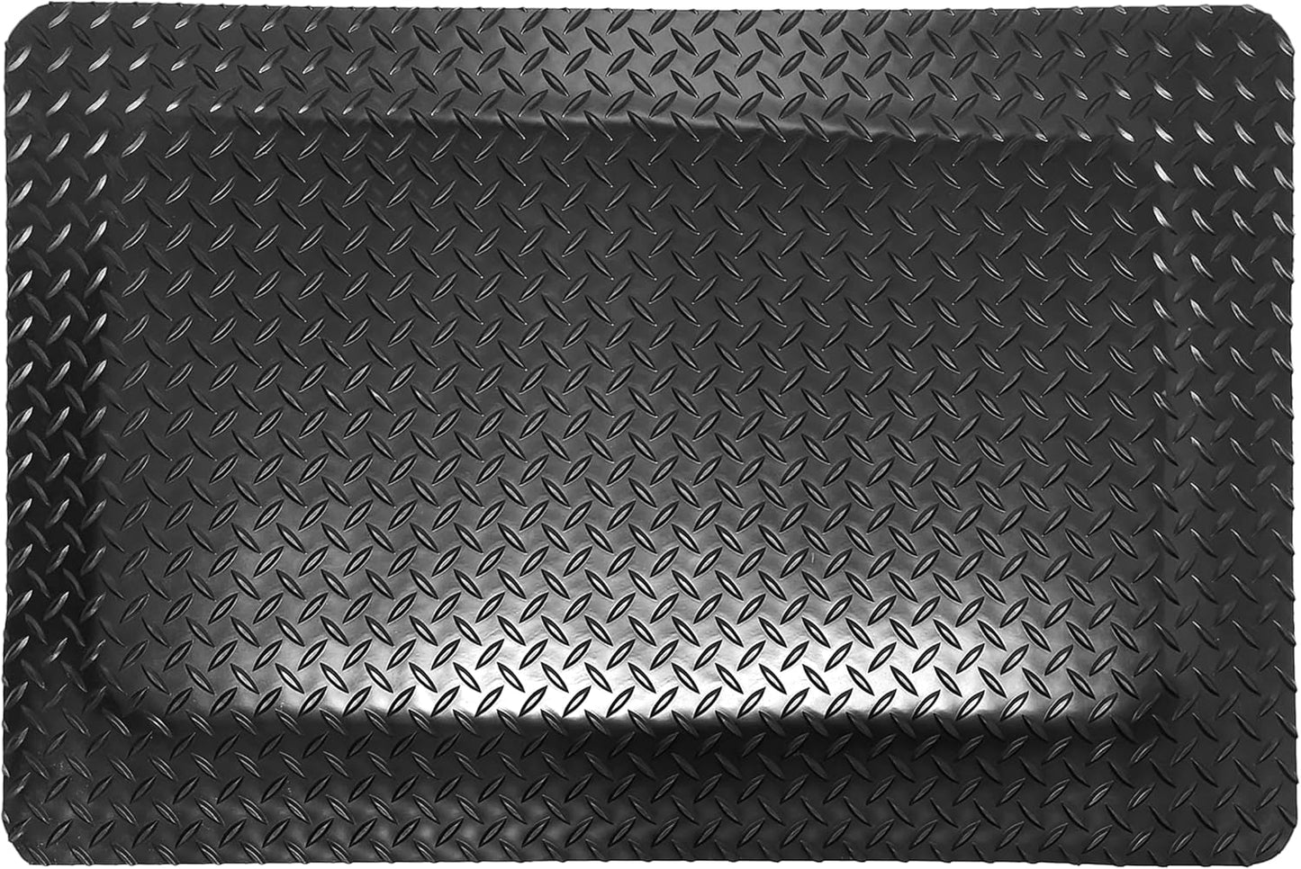 Rhino Mats, American Classic Diamond Anti-Fatigue Mats, Industrial Ergonomic Comfort Standing Mat for Work, Home, Garage, Office, Kitchen or Anywhere (Black 9/16" Thick, 4 FT. x 25 FT.)