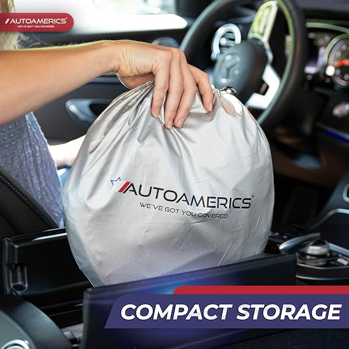 Autoamerics 1-Piece Windshield Sun Shade Standard Silver Foldable Car Front Window Sunshade for Most Cars SUV Truck Heat Blocker Visor Protector Blocks Max UV Rays and Keeps Your Vehicle Cool X-Large