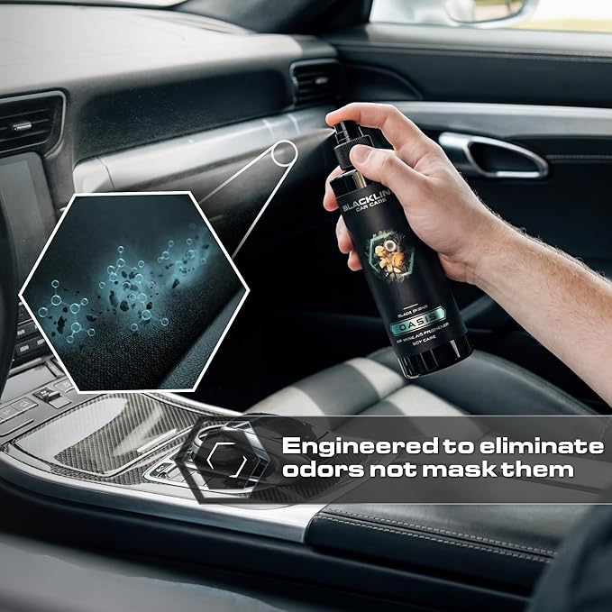 Blackline Car Care - Oasis Car Air Freshener, Long-Lasting, Oder Eliminator, for Cars, Trucks, SUV, or Home Use - 8 fl OZ - Scent Spray