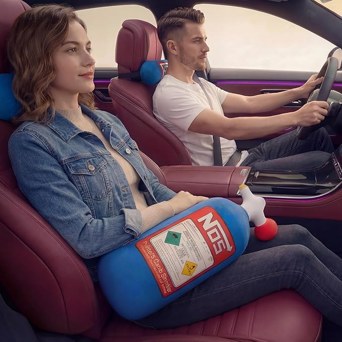 Car Neck Pillow NOS Pillow Bottle Car Headrest Pillow Soft Plush Neck Support Cushion for Driving, Office,Home,Party Decorations(11 inch&18 inch)