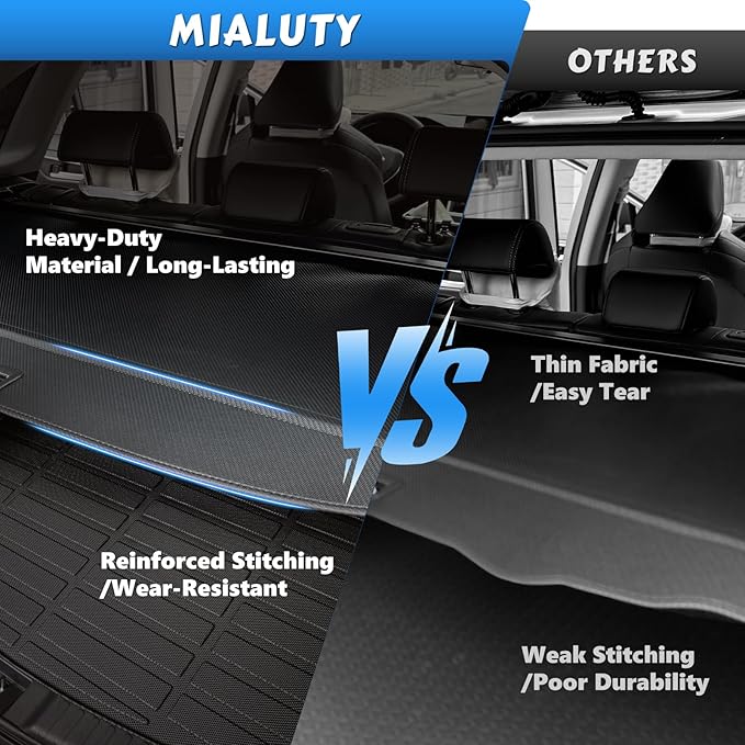 MIALUTY® Cargo Cover for 2018-2025 Chevy Equinox GMC Terrain Retractable Trunk Cover Equinox Terrain Accessories Anti-Peeping Privacy Screen,Trunk Luggage Shield Shade Carbon Fiber Texture