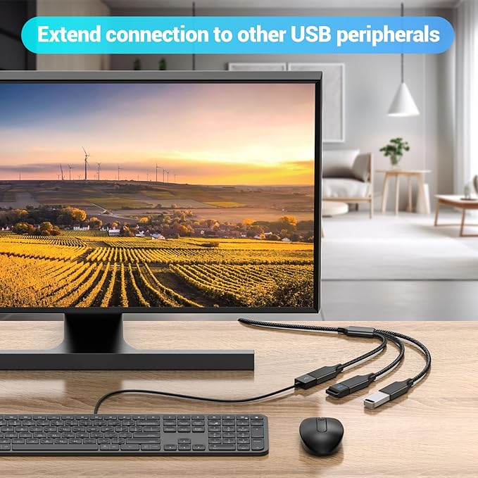 MOGOOD USB 2.0 Multiport Adapter & Splitter - 2M USB Extension Cord for Charging, Data Transmission, Hard Drive, MacBook, Laptop