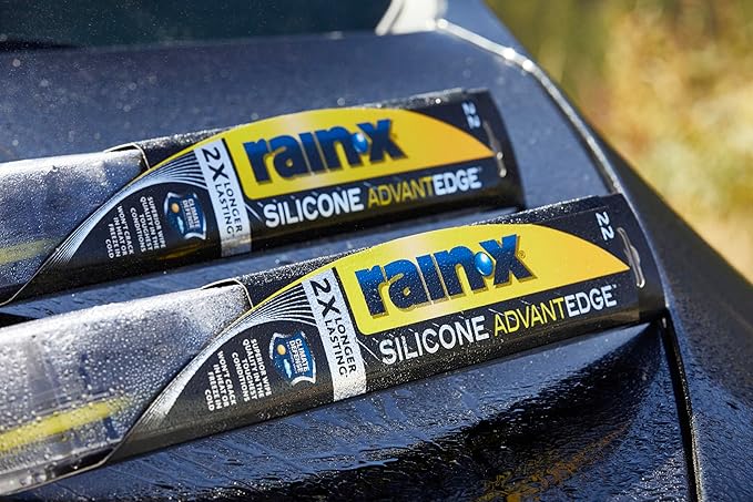 Rain-X Silicone AdvantEdge Wiper Blade 15" Windshield Wiper Blades Replacement, All-Weather Performance Lasts 2X Longer, Premium Beam, Installock Adapter for Easy Fit (Pack of 1)