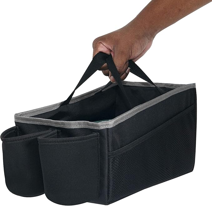 FH Group E-Z Travel Multi-Use Beige Car Organizer with Cup Holders | Back Seat Storage Beige