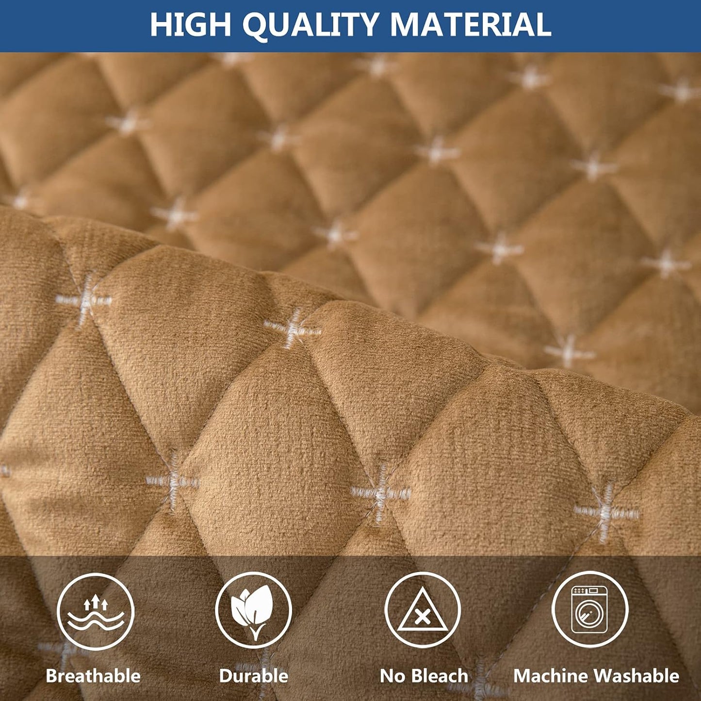 Eismodra Couch Cover,Sectional Couch Covers,Sofa Covers for 3 Cushion Couch,Anti-Slip Sofa Slipcovers for Dogs Cats Kids Loveseat Recliner L Shaped Armrest Backrest,Coffee 36''x63''(Only 1 Piece)