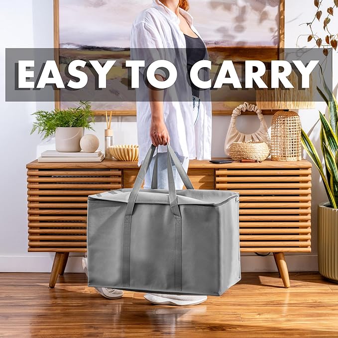 Carrywell (Not Made In China) Insulated Food Delivery and Catering Bags 2-Pack, XXXL Pizza Delivery and Reusable Warming Bag,Thermal Insulation Tote for Hot and Cold Food, Doordash
