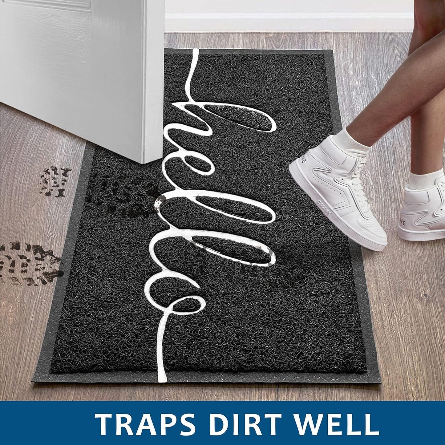 EARTHALL Funny Hello Mats Outdoor, Front Door Mat for Outside Entry, Doormat Outside/Inside Entrance, Front Door Rugs for Entryway Indoor, Outdoor Mats for Home Entrance, Front Porch Decor 20"x32"