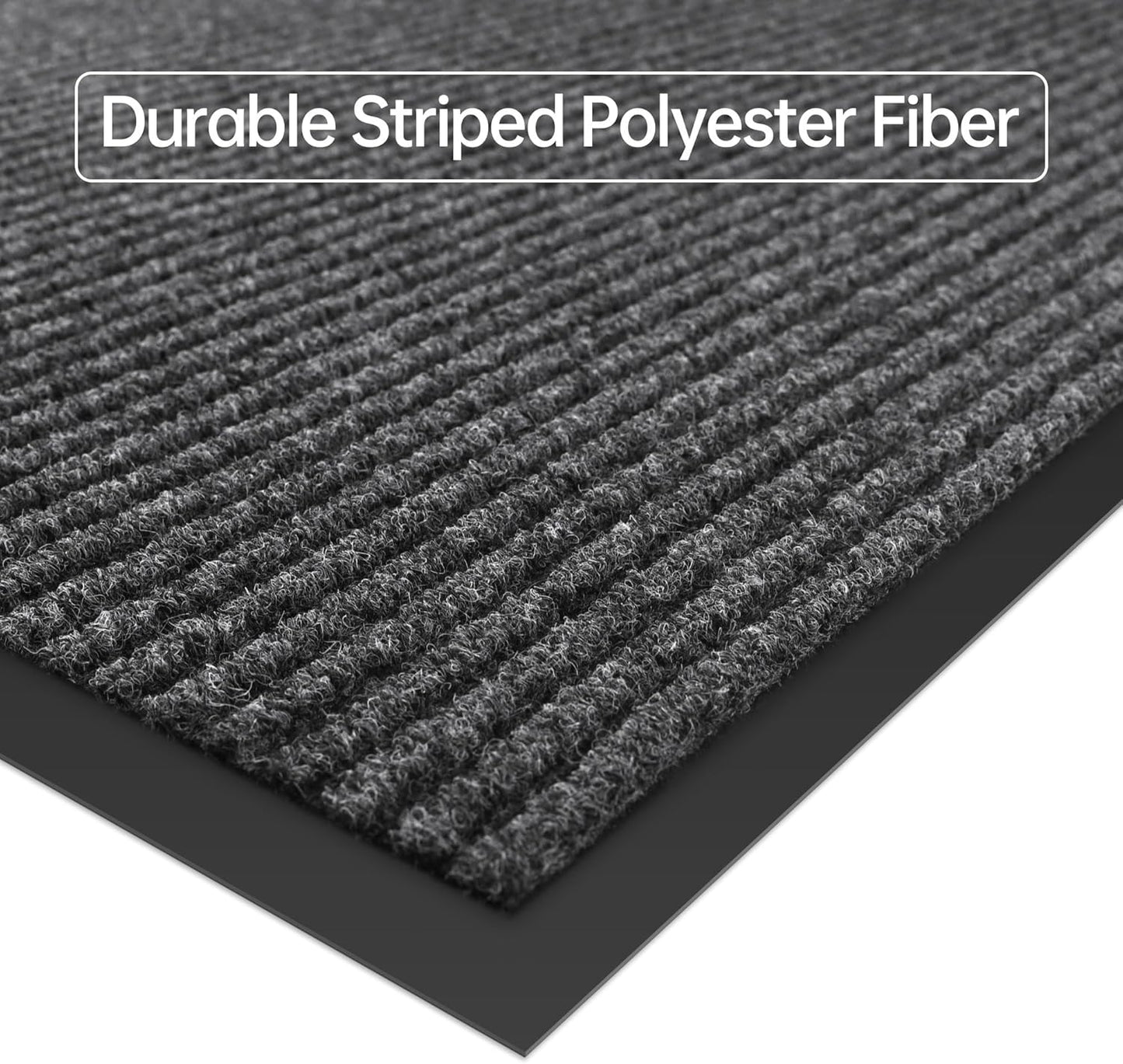 Front Door Mat, 2' x 4' Heavy Duty Indoor Outdoor Door Mat for Entryway, Commercial Door Mats Entrance, Low Profile Welcome Mats Non-Slip, Durable Rubber Backing Entry Mat for Patio, Home