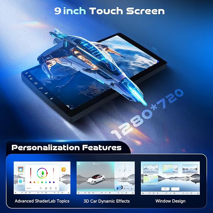 8-Core 4G+64G Qual-comm Snapdragon chip Car Radio for Toyota Corolla 2009-2013, Rimoody Car Stereo Carplay Android Auto 3D car Model Display GPS WiFi 9 Inch IPS Touchscreen Mirror Link Camera
