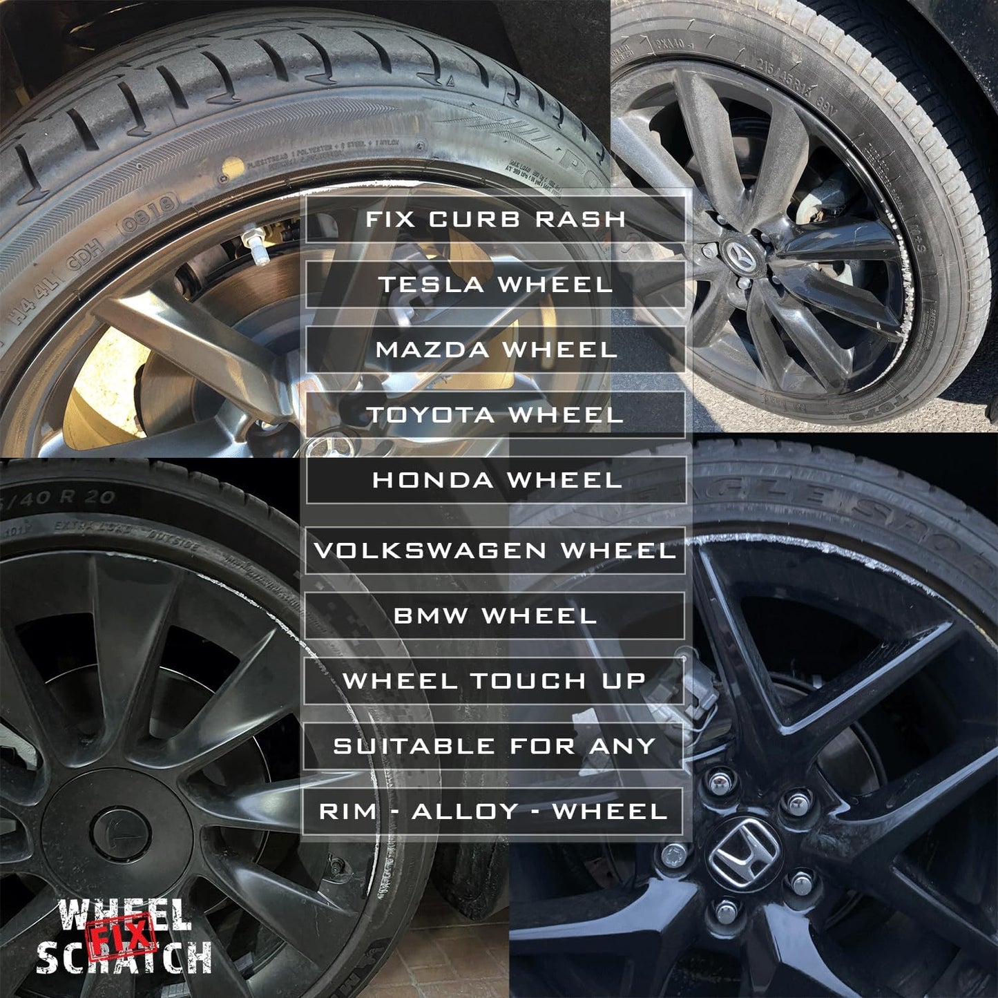 Silver Rim Touch Up Paint, Car Wheel Scratch Repair, Wheel Touch Up Paint Pen, curb rash repair, curb rim repair, Rim Alloy Silver Wheel Paint (Dark Silver Pen Only)