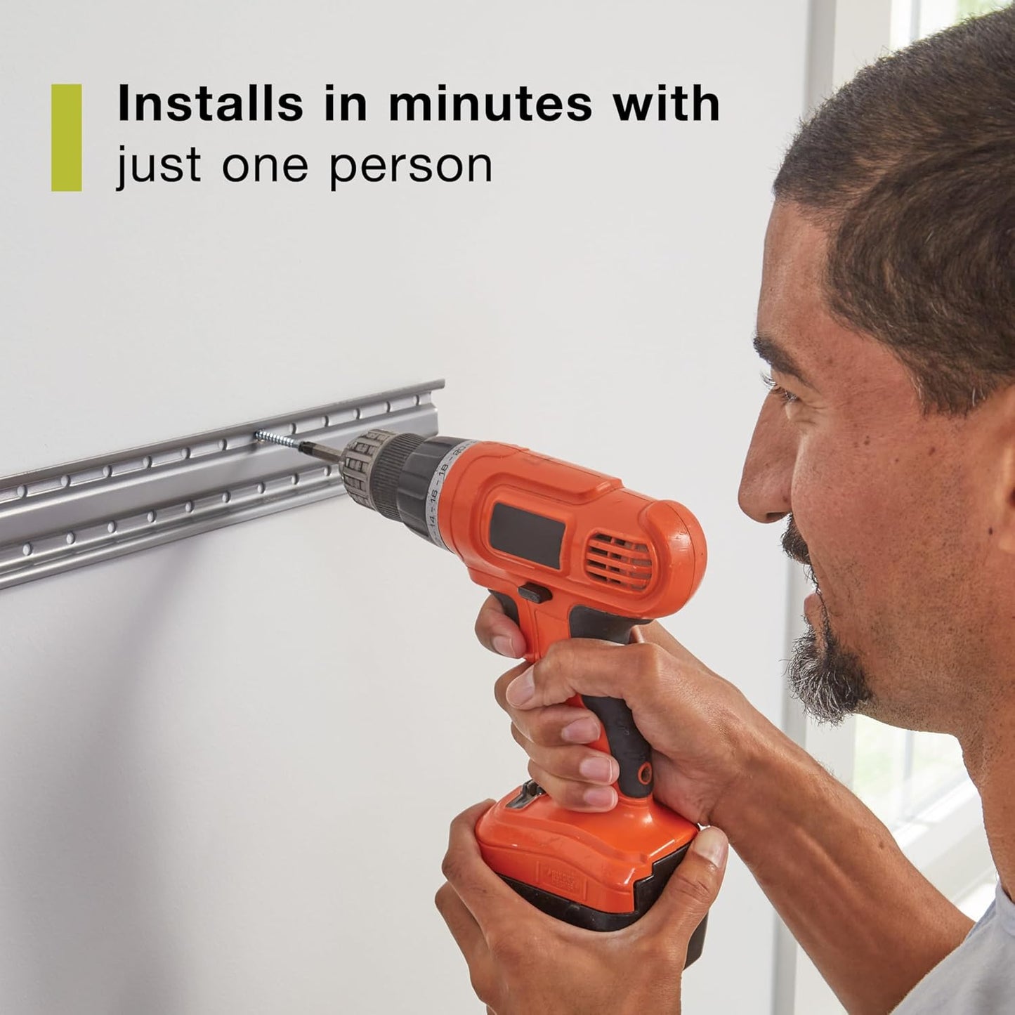 Rubbermaid 15-Piece FastTrack Garage Wall-Mounted Storage Kit, 4 Rails and 11 Hooks, for Home/House/Tool/Sports/Equipment/Utility Purposes