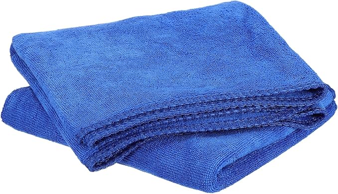 HARFINGTON 2 Pack Microfiber Cleaning Cloth, 28" x 12" Multi-Functional Cleaning Towels Reusable Absorbent Rags for Car Wash Kitchen Household Window Clean, Sapphire Blue