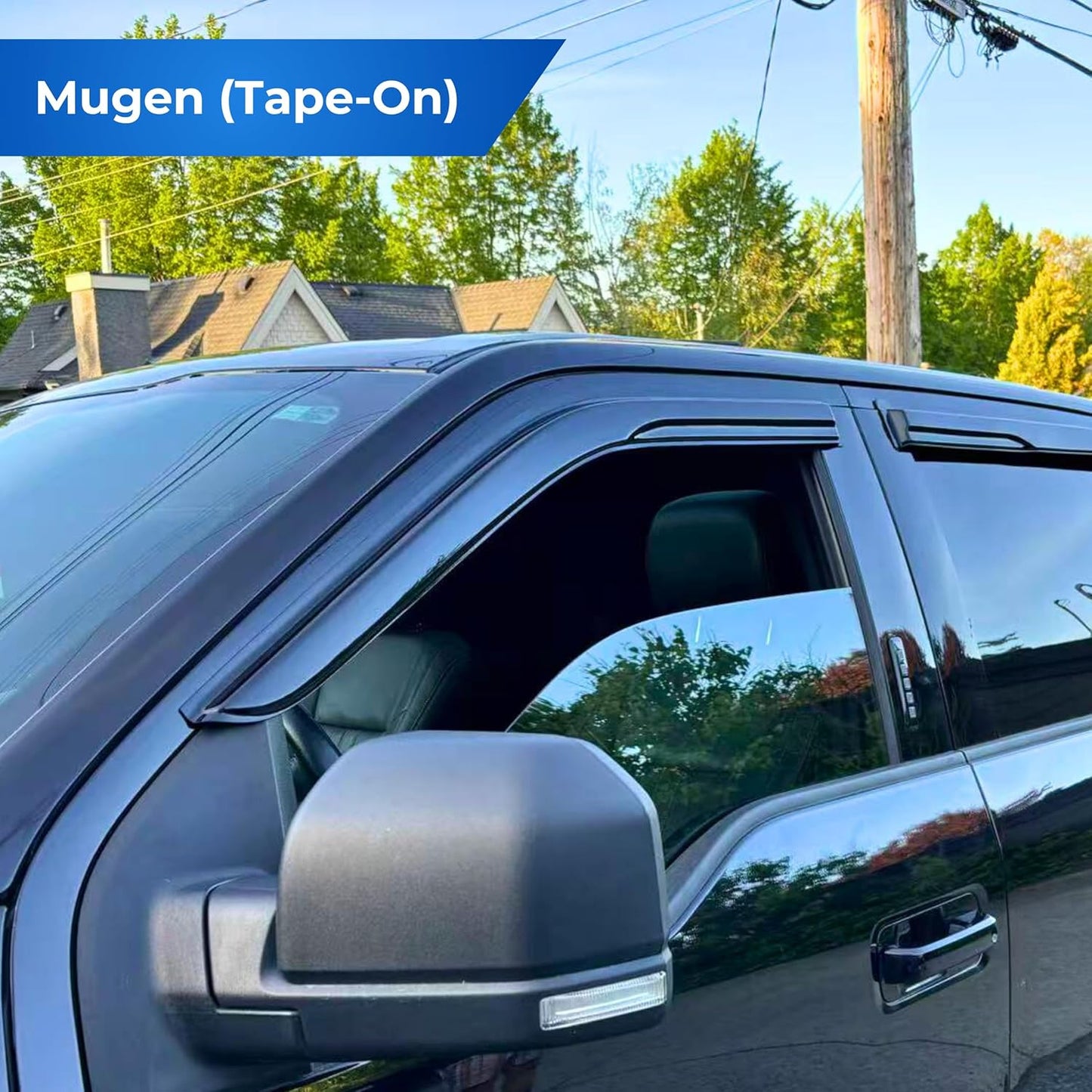 KPY Window Visor Compatible with Mazda CX-3 2016-2021 (CX3), 4PC Rain Guard Side Window Vent Deflectors Tape-On Mugen Style, 2016 2017 2018 2019 2020 2021