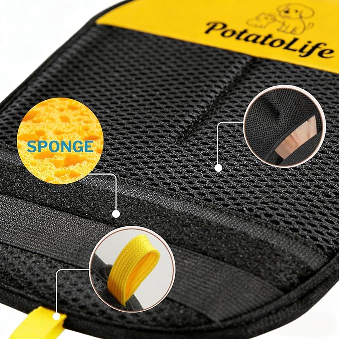 PotatoLife Pet Hair Removal Mitt, Upgraded Reusable Electrostatic Washable Fur Remover for Dogs Cats, Grooming Mitt for Couch, Sofa, Furniture, Carpet, Clothing and Car Seat, Small, 1PCS