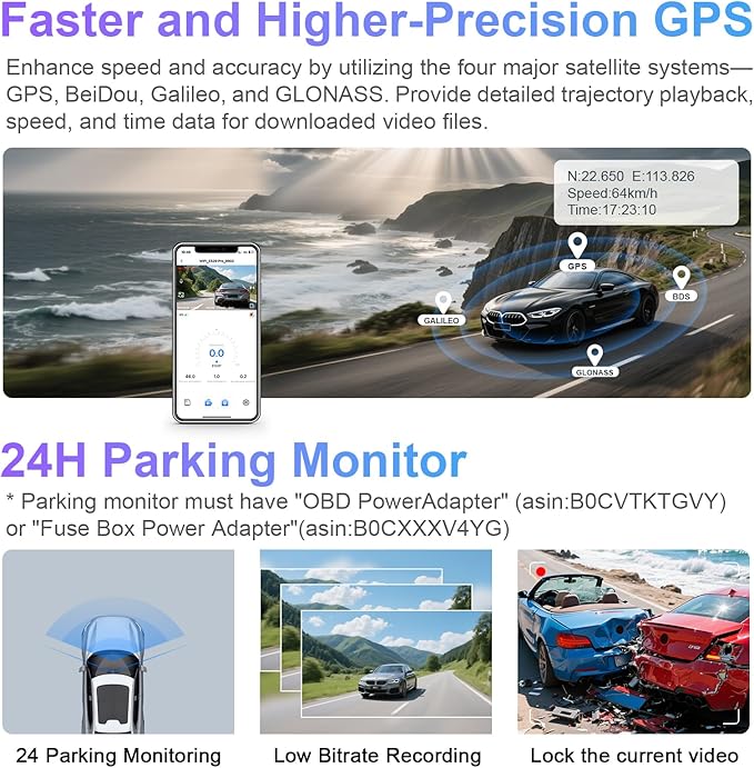 Mangoal STARVIS 2 Front 4K HDR Dash Cam IMX678, Fit for Ford Bronco 2021 2022 2023 2024 2026(Model A), 5GHz WiFi, GPS, Support 512GB Max(Additional Purchases)