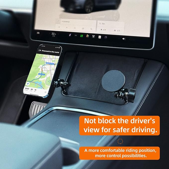 Center Console Mount, Magnetic Phone Holder for Older Tesla Model Y/3, Compatible Only with 2021-2024 Versions (Dual Magnetic Bracket Package)